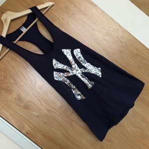 Baseball bling ⚾️ VS PINK Yankees muscle shirt